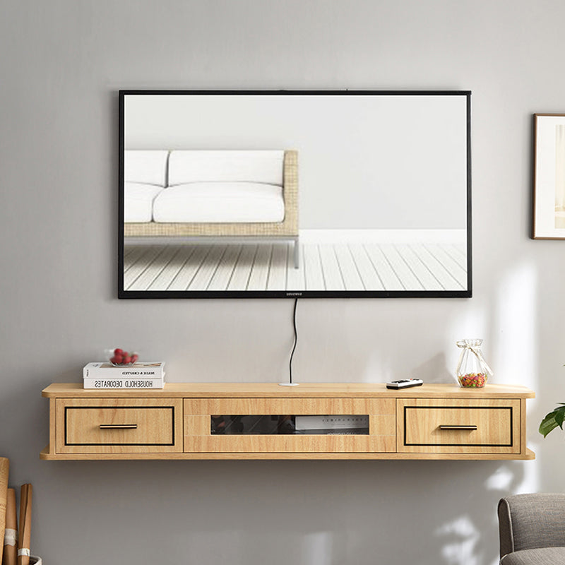 Modern Wood TV Stand Console Floating TV Media Stand with Drawers for Living Room