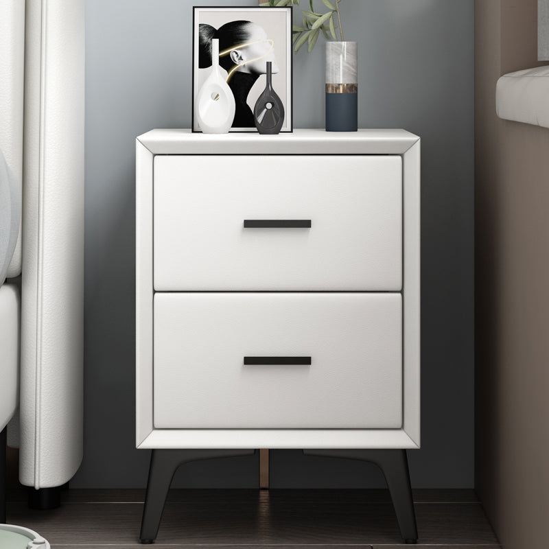 Modern Slate Top Night Table Bedroom 2 Drawers Night Stand with Legs