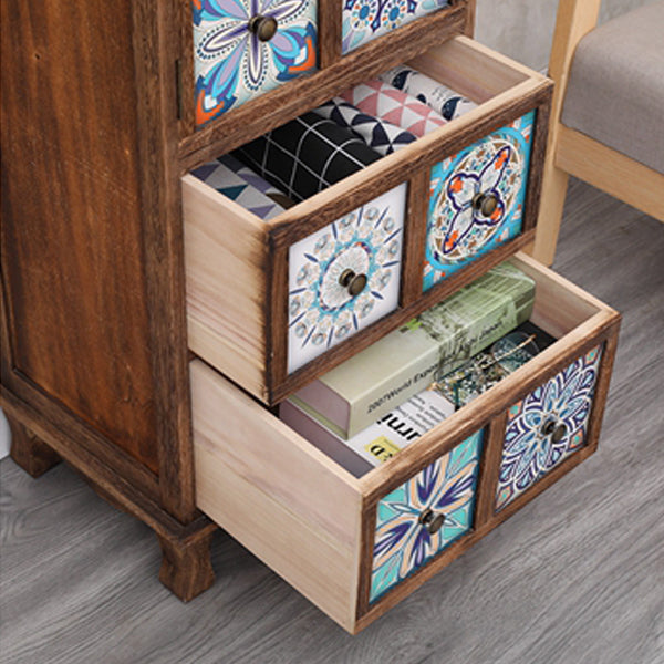 Bedroom Nautical Vertical Storage Chest Wooden Chest with Drawers