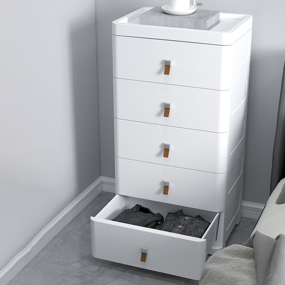 Contemporary Grey / White Chest Plastic Chest with Drawers for Bedroom