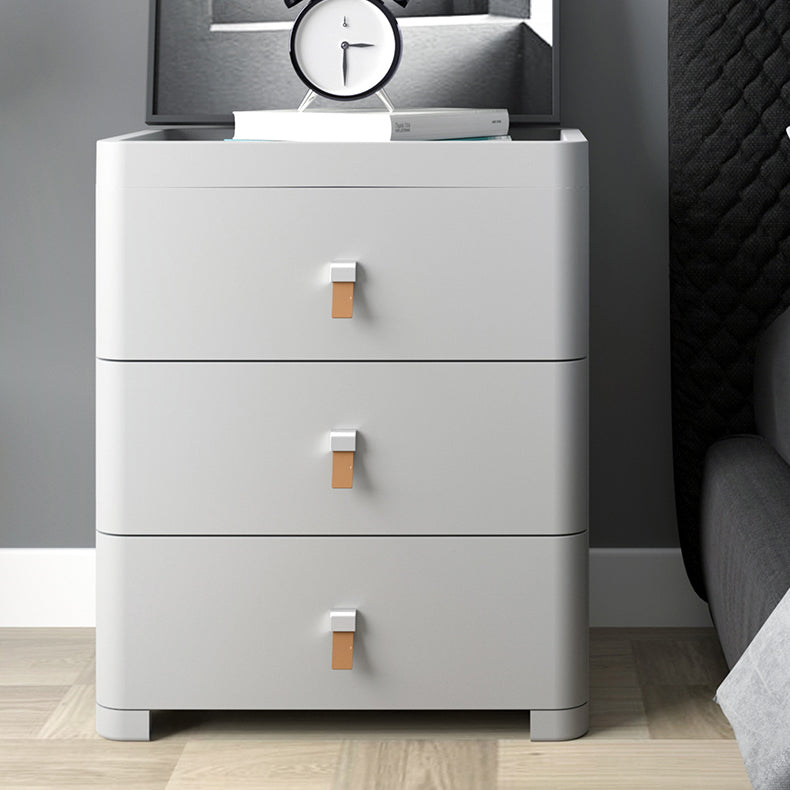 Contemporary Grey / White Chest Plastic Chest with Drawers for Bedroom