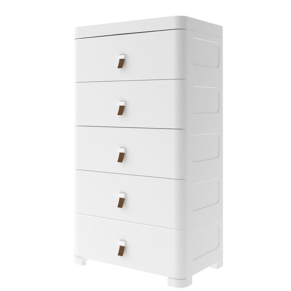 Contemporary Grey / White Chest Plastic Chest with Drawers for Bedroom