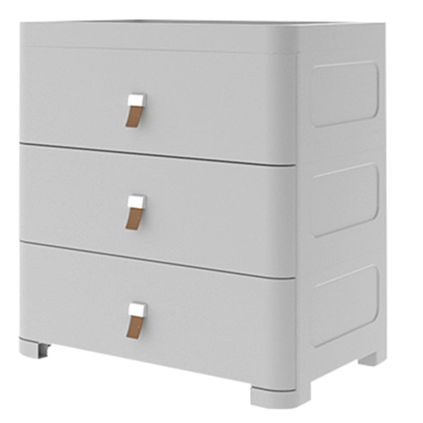 Contemporary Grey / White Chest Plastic Chest with Drawers for Bedroom