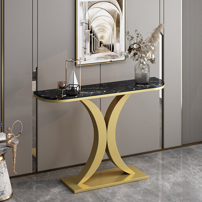 31.5-inch Tall Marble Console Table Scratch Resistant End Table for Hall