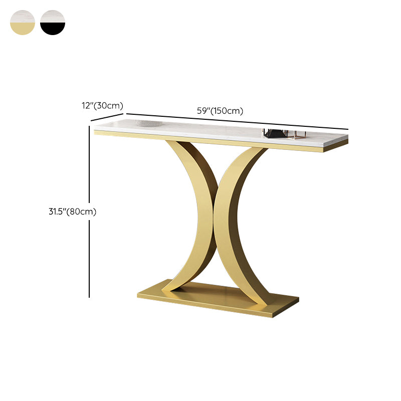 31.5-inch Tall Marble Console Table Scratch Resistant End Table for Hall