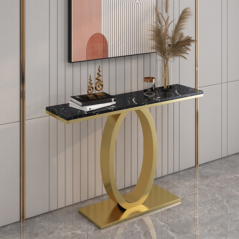 31.5-inch Tall Glam Console Accent Table Marble Console Table with 1 Shelf
