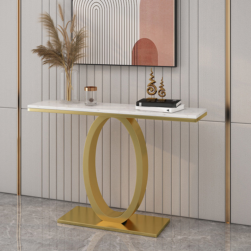 31.5-inch Tall Glam Console Accent Table Marble Console Table with 1 Shelf