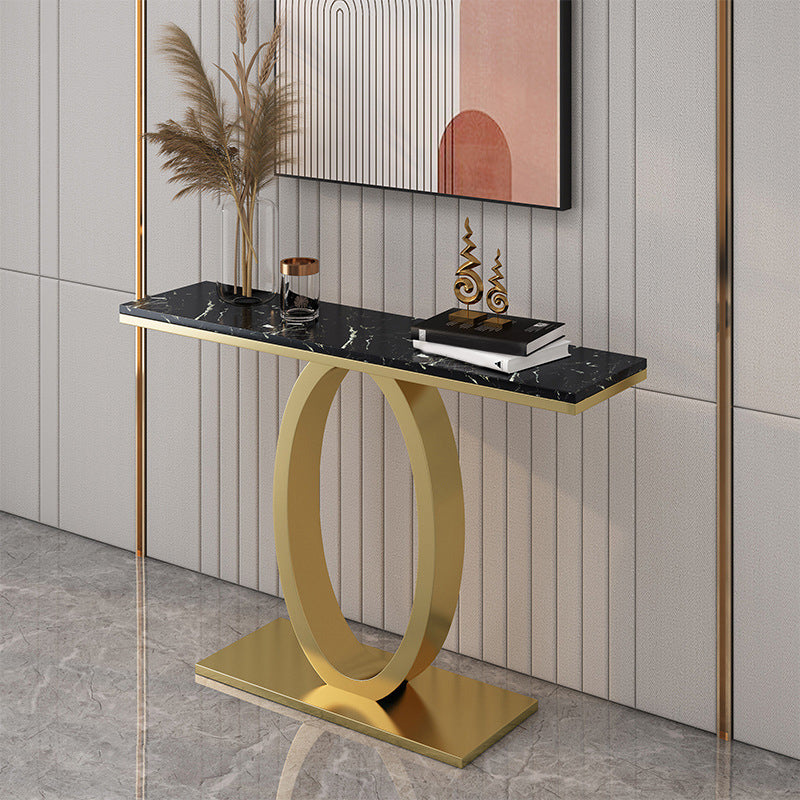 31.5-inch Tall Glam Console Accent Table Marble Console Table with 1 Shelf