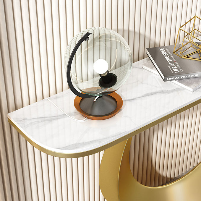 Stone Modern Console Table 31.5" Tall Accent Table with 1 Shelf