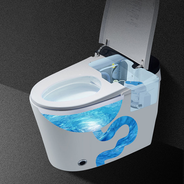 Floor Mount Flush Toilet Heated Seat One-Piece Toilet with Slow Close Seat