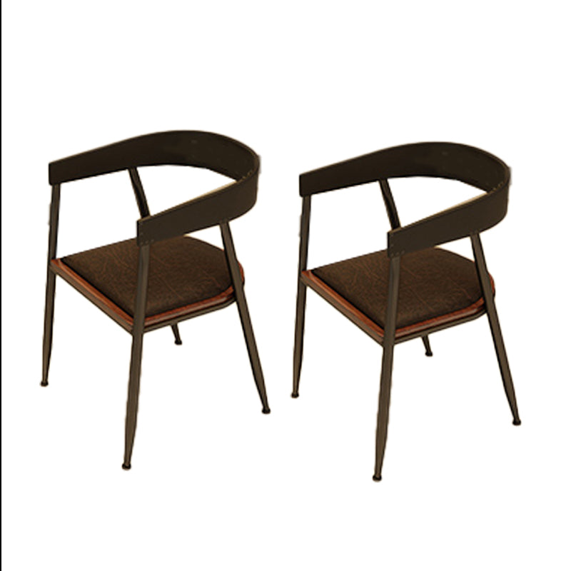 Industrial Metal Kitchen Dining Armchair Open Back Dining Side Chair