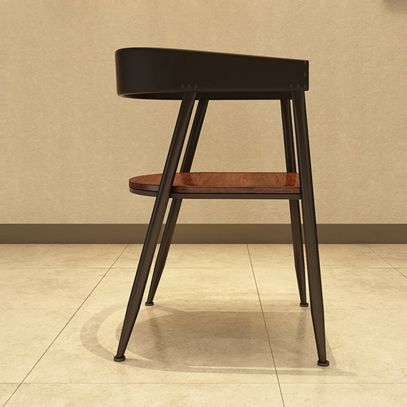 Industrial Metal Kitchen Dining Armchair Open Back Dining Side Chair