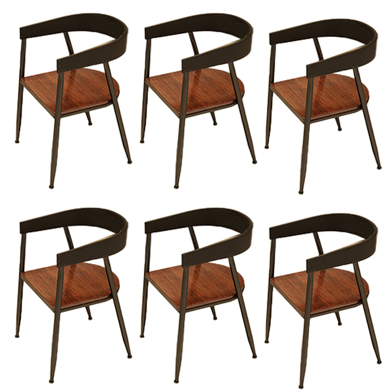 Industrial Metal Kitchen Dining Armchair Open Back Dining Side Chair