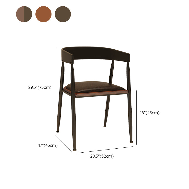 Industrial Metal Kitchen Dining Armchair Open Back Dining Side Chair