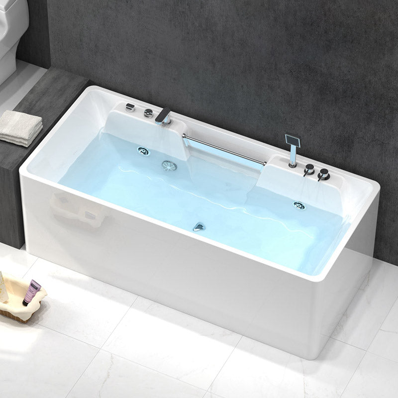 Modern Rectangular Bath Tub Bathroom Soaking with Center Drain Tub