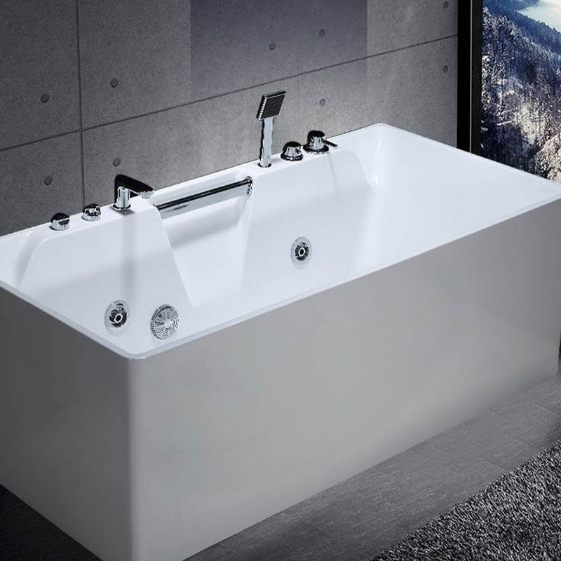 Modern Rectangular Bath Tub Bathroom Soaking with Center Drain Tub