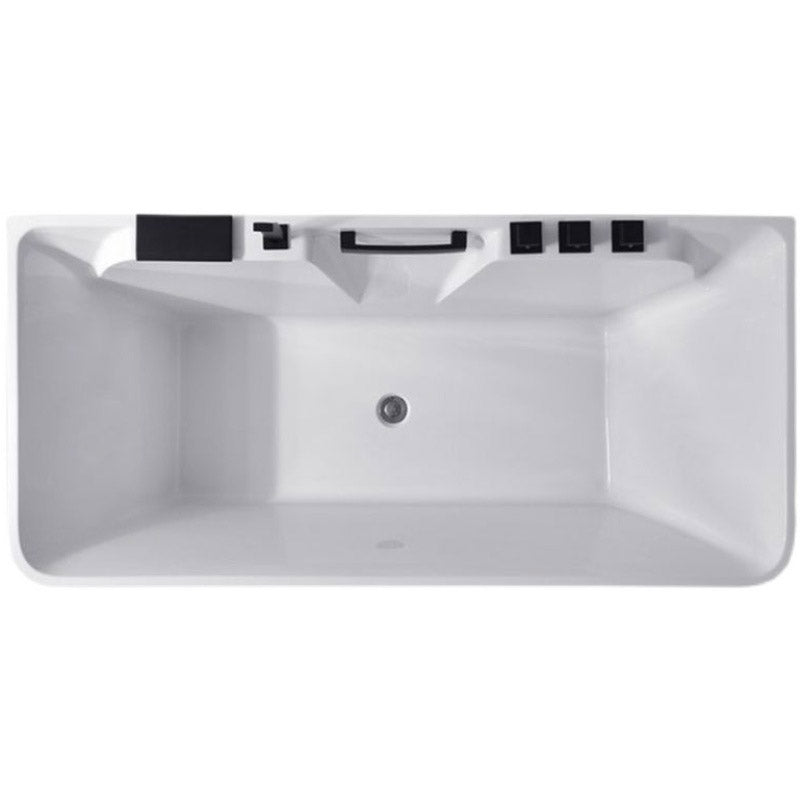 Modern Rectangular Bath Tub Bathroom Soaking with Center Drain Tub