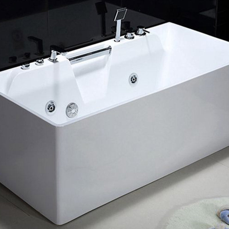 Modern Rectangular Bath Tub Bathroom Soaking with Center Drain Tub