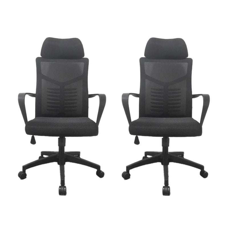 High Back Task Chair Modern Nylon Slide Arms Included Office Chair