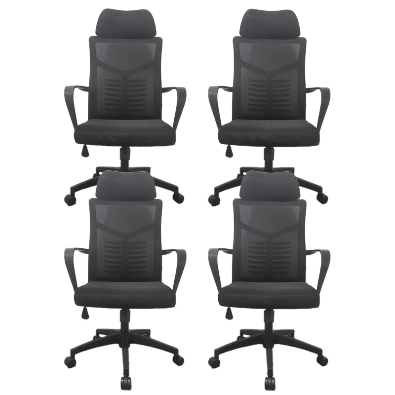 High Back Task Chair Modern Nylon Slide Arms Included Office Chair