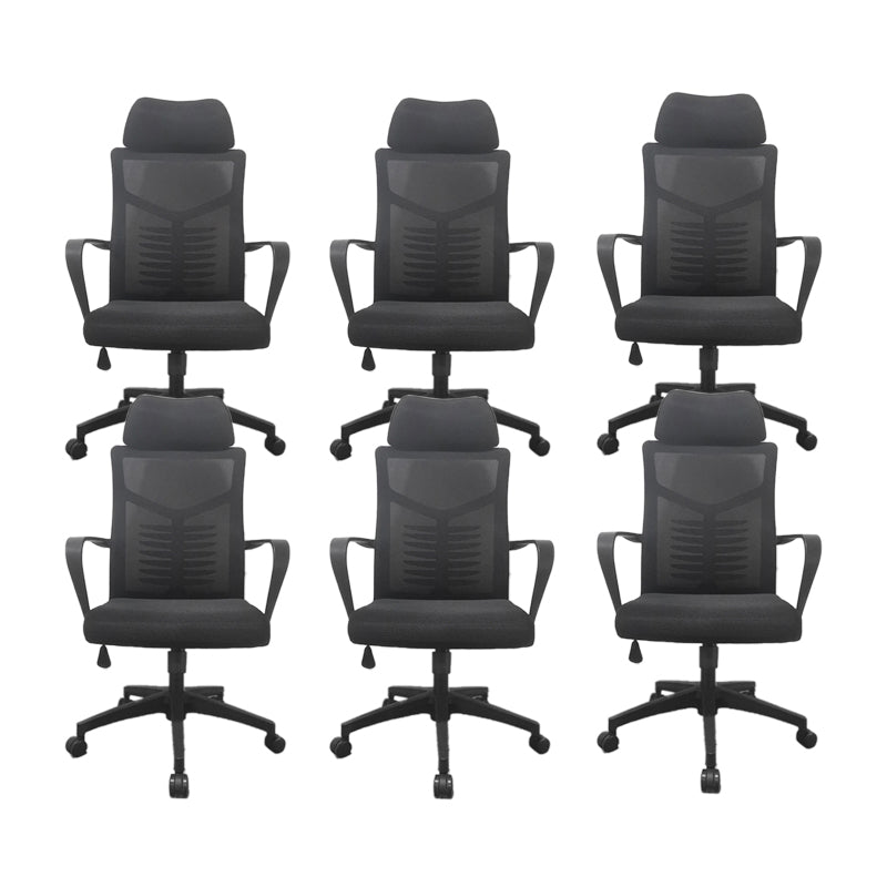 High Back Task Chair Modern Nylon Slide Arms Included Office Chair