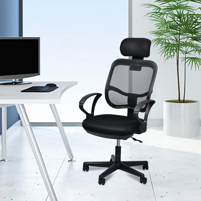 Modern Breathable AirGrid Swivel Chair Microfiber Black Task Arm Chair