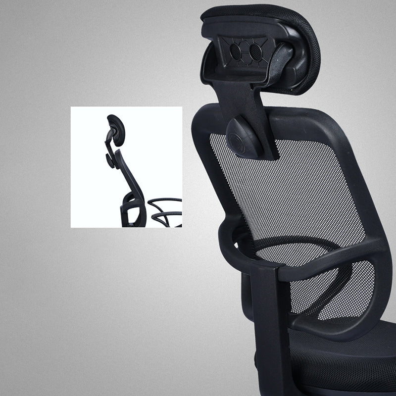 Modern Breathable AirGrid Swivel Chair Microfiber Black Task Arm Chair