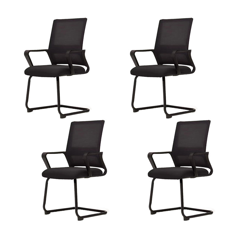 Modern Fixed Arms Desk Chair Mid Back Ergonomic Mesh Task Chair