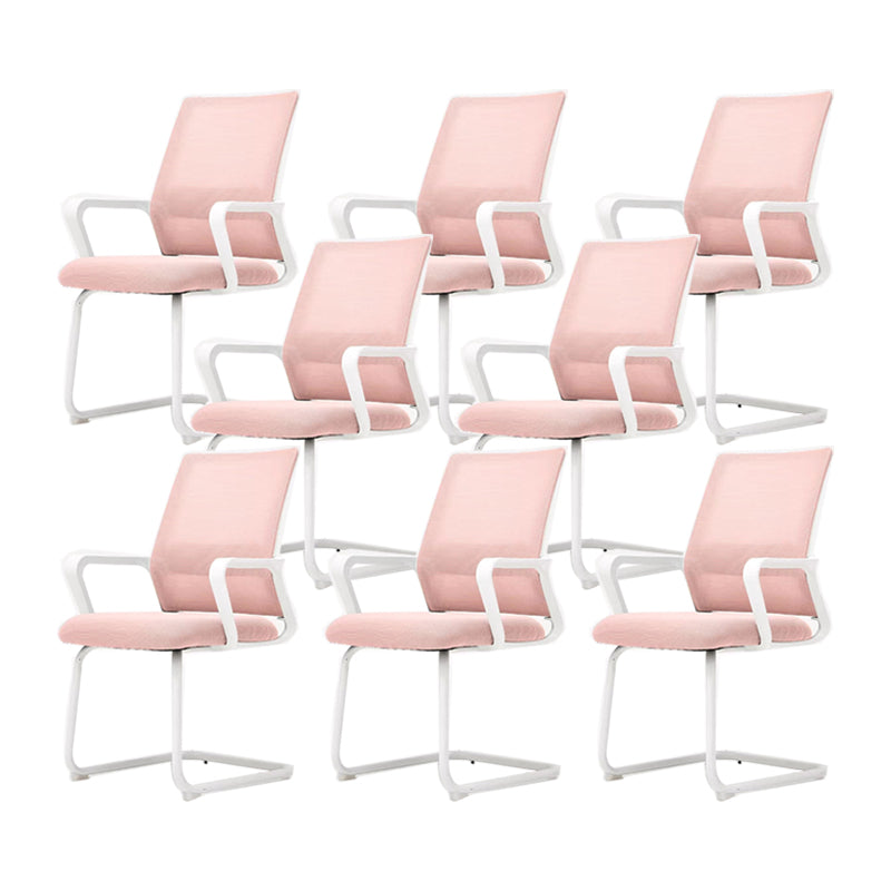 Modern Fixed Arms Desk Chair Mid Back Ergonomic Mesh Task Chair