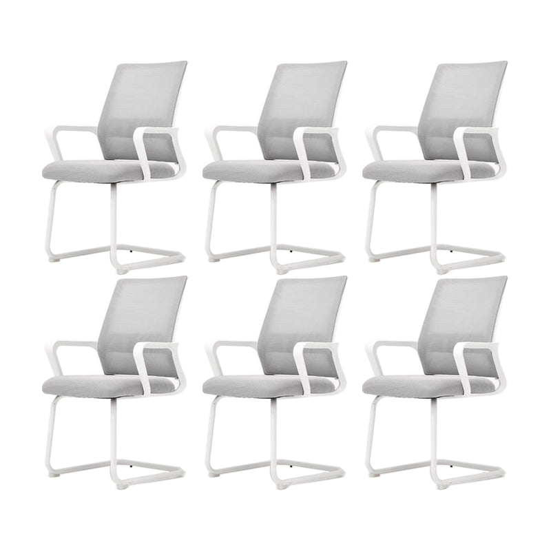 Modern Fixed Arms Desk Chair Mid Back Ergonomic Mesh Task Chair