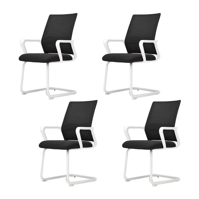 Modern Fixed Arms Desk Chair Mid Back Ergonomic Mesh Task Chair