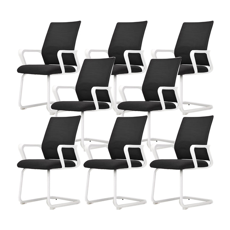 Modern Fixed Arms Desk Chair Mid Back Ergonomic Mesh Task Chair