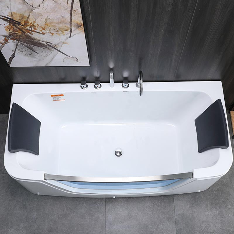 Bathroom Modern Acrylic Bath Tub Back to Wall Center Drain Tub