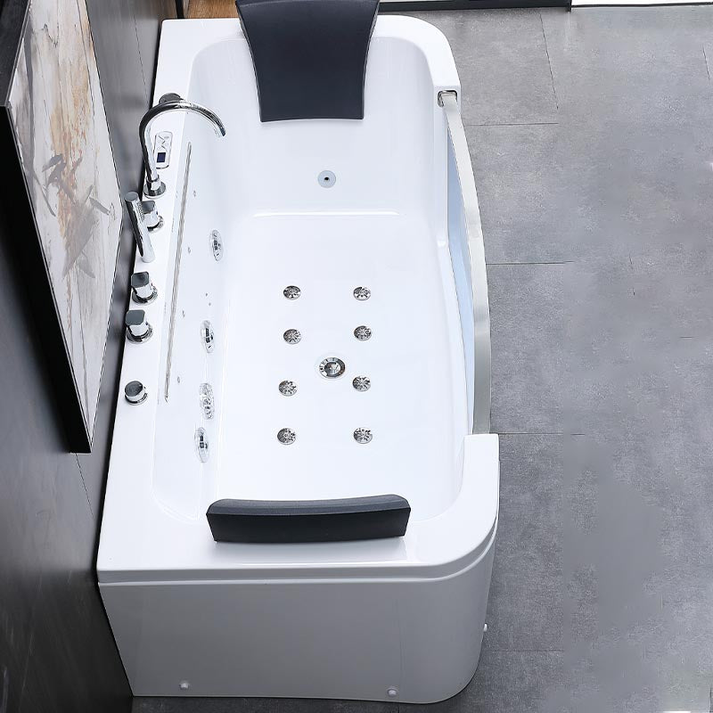 Bathroom Modern Acrylic Bath Tub Back to Wall Center Drain Tub