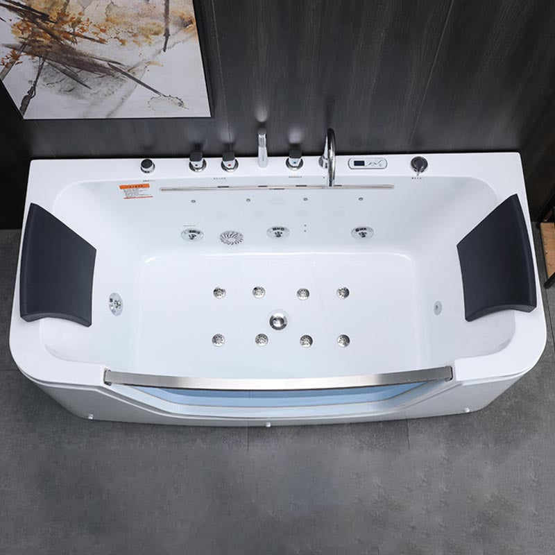 Bathroom Modern Acrylic Bath Tub Back to Wall Center Drain Tub