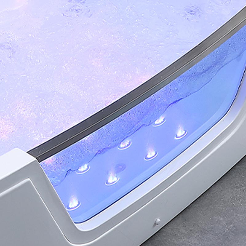 Bathroom Modern Acrylic Bath Tub Back to Wall Center Drain Tub