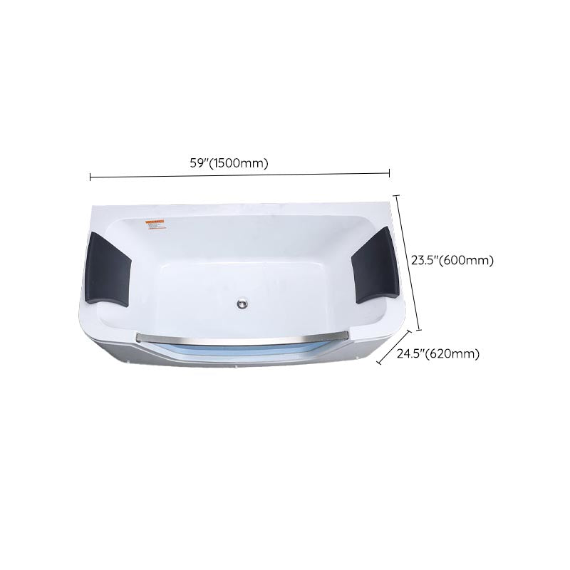 Bathroom Modern Acrylic Bath Tub Back to Wall Center Drain Tub