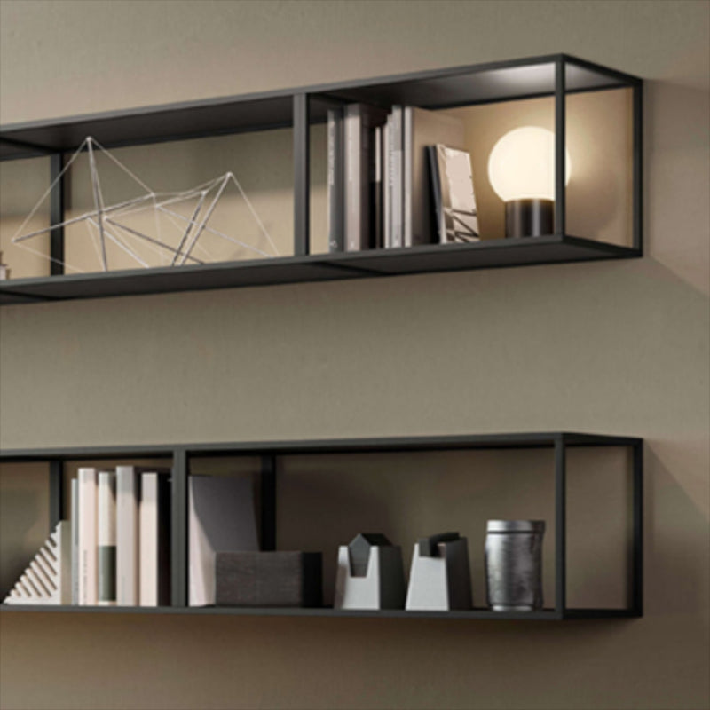 Wall Mounted Metal Bookshelf Modern Floating Bookcase with 1 Shelf