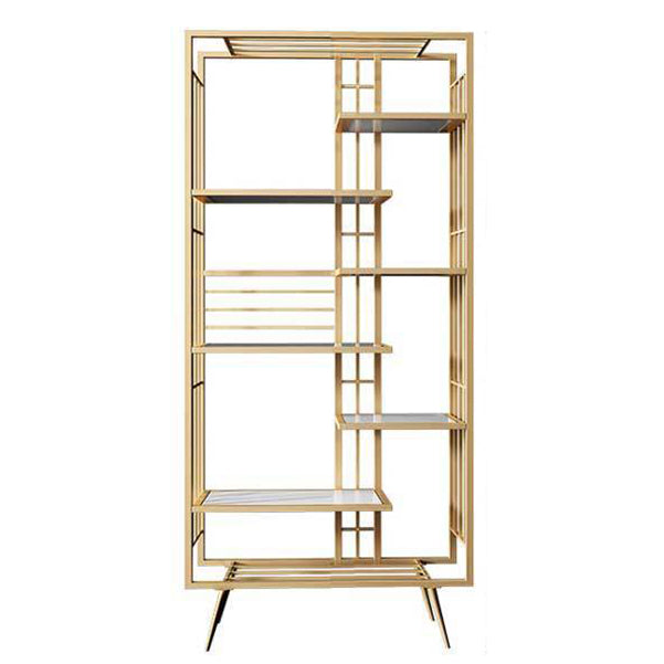 Contemporary Shelf Bookcase Open Storage Metal Bookcase with Shelves