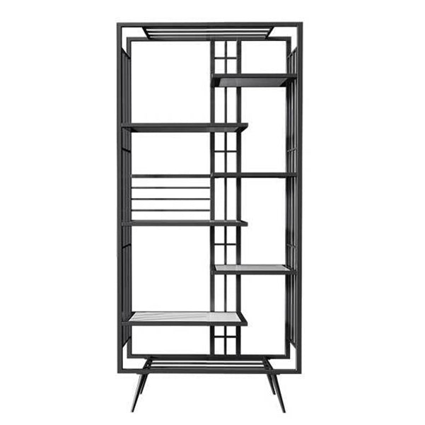 Contemporary Shelf Bookcase Open Storage Metal Bookcase with Shelves