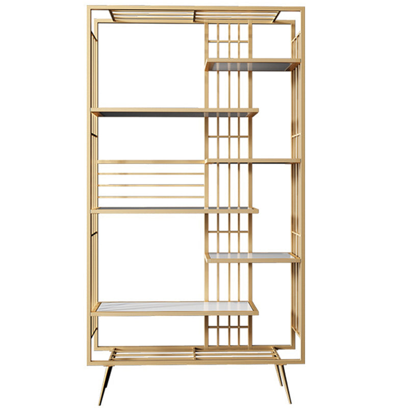 Contemporary Shelf Bookcase Open Storage Metal Bookcase with Shelves