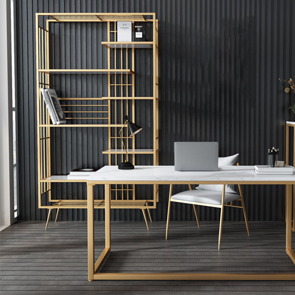 Contemporary Shelf Bookcase Open Storage Metal Bookcase with Shelves