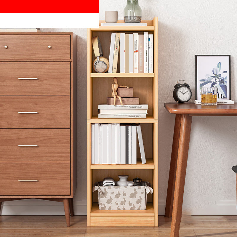 Contemporary Closed Back Shelf Bookcase Engineered Wood Bookshelf for Living Room