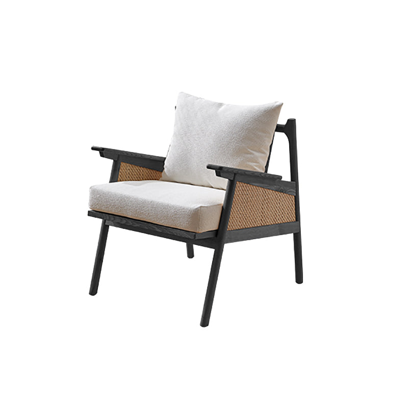 Solid Wood Frame Lounge Chair Arms Included Chair with Pillow