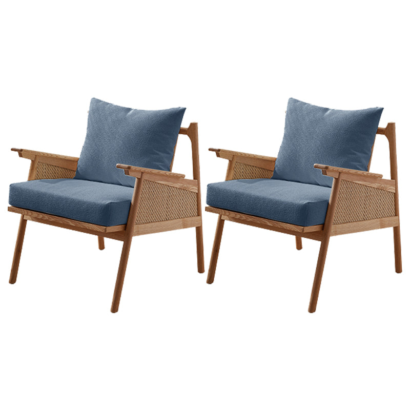 Solid Wood Frame Lounge Chair Arms Included Chair with Pillow