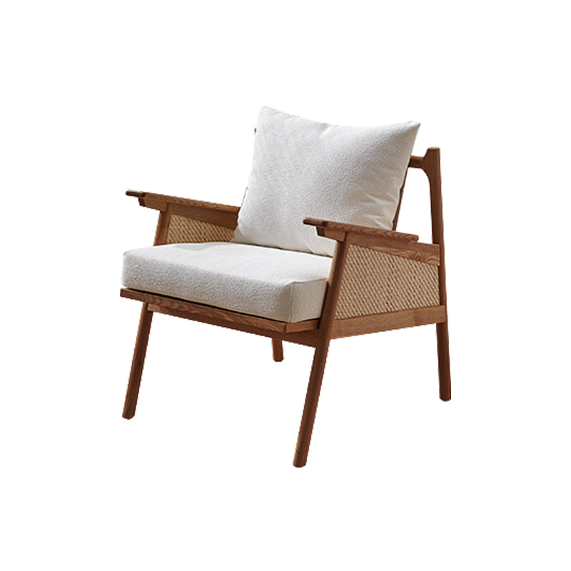 Solid Wood Frame Lounge Chair Arms Included Chair with Pillow