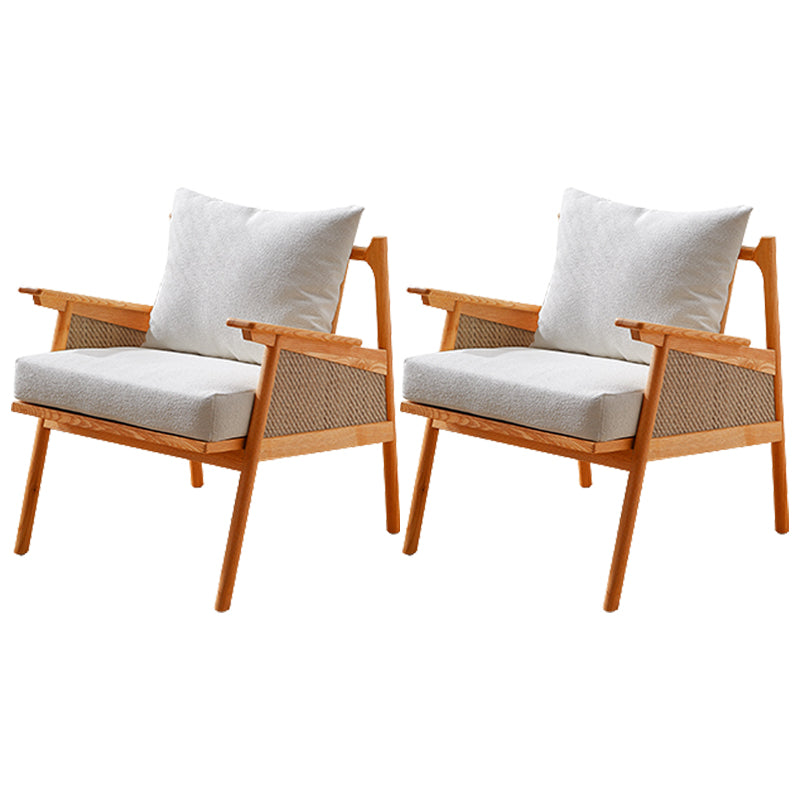 Solid Wood Frame Lounge Chair Arms Included Chair with Pillow