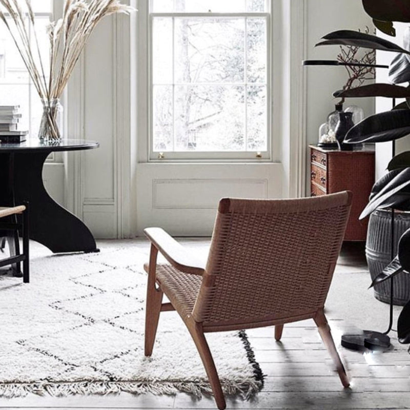 Solid Wood Frame Lounge Chair Living Room Accent Chair with Legs