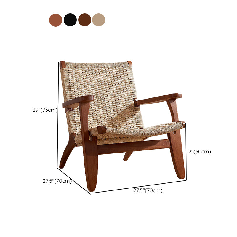 Solid Wood Frame Lounge Chair Living Room Accent Chair with Legs
