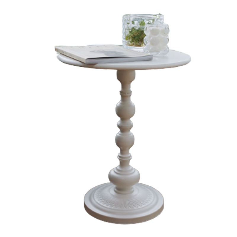 Mid-Century 20.47" Tall Round Top Side Table Metal Pedestal End Table